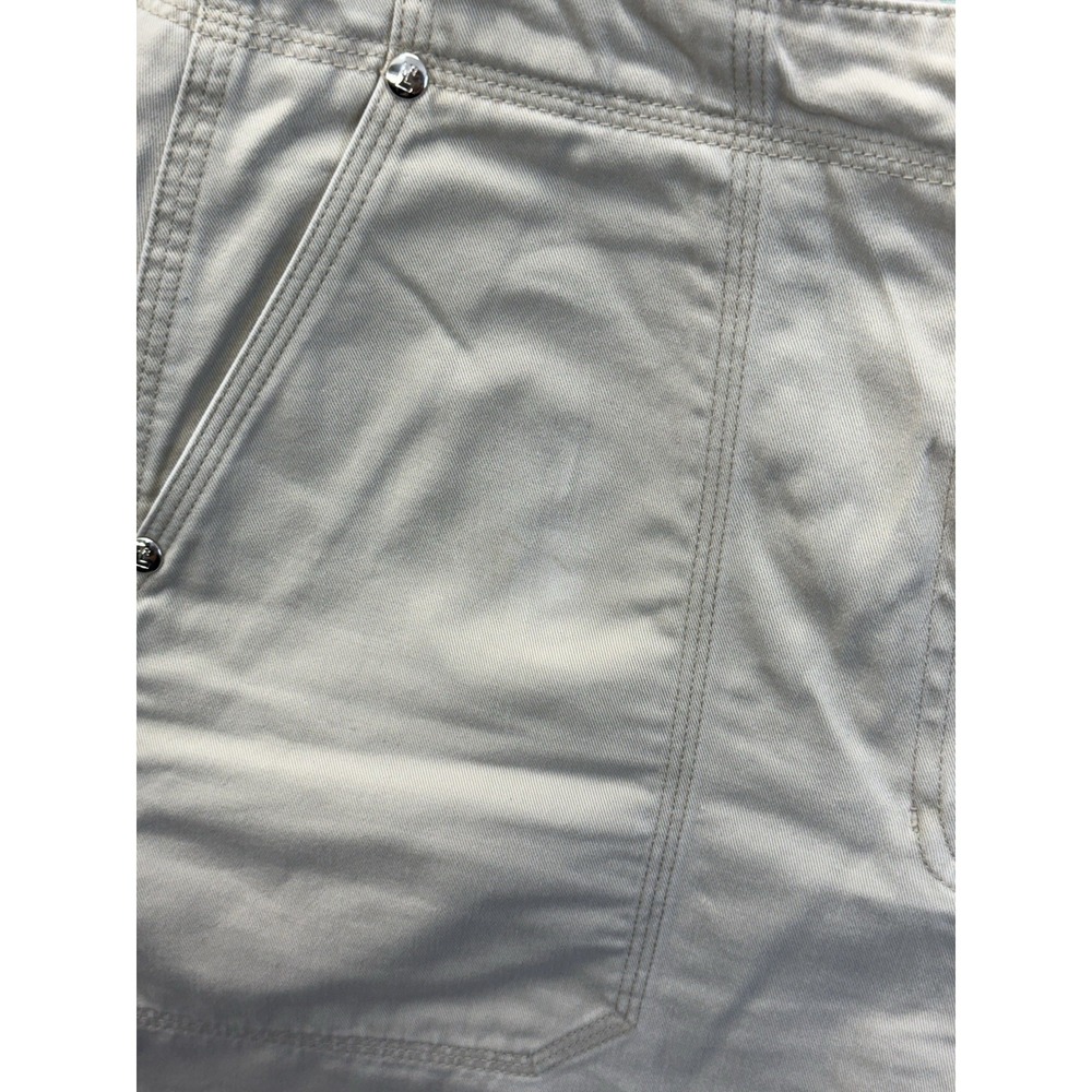 Ralph Lauren Women's Sz 12 Khaki Beige‎ Flat Front W/Metal Buckle Clasp Shorts - Picture 9 of 10